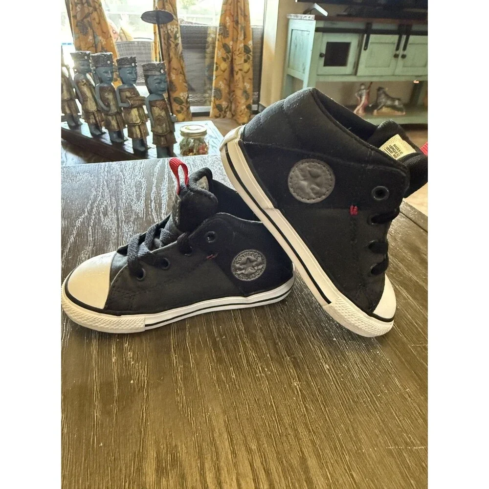 Converse Chuck Taylor All StarGrey/Black High Top Sneaker Toddler Sz 8